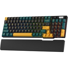 RK ROYAL KLUDGE RK96 RGB Limited Ed, 90% 96 Tasten Kabellose Tri-Modus BT5.0/2.4G/USB-C Hot-Swap-fähige Mechanische Tastatur mit Handballenauflage, Software-Unterstützung, Linearer Chromgrün Schalter