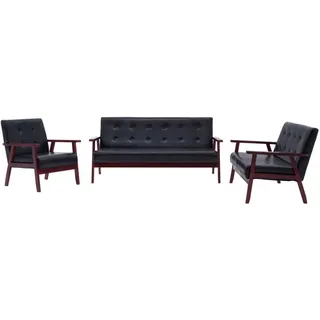 VidaXL 278398, Schwarz, 3 Sitz(e), Polyester, 1580 mm, 670 mm, 735 mm - Schwarz