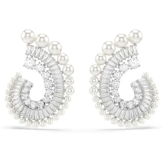 Swarovski Ohrhänger Swarovski Kristallperle Weiß rhodiniert
