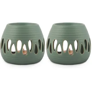pajoma Keramik Duftlampe ''Simple'' in grün, Höhe 8 cm (Packung mit 2)