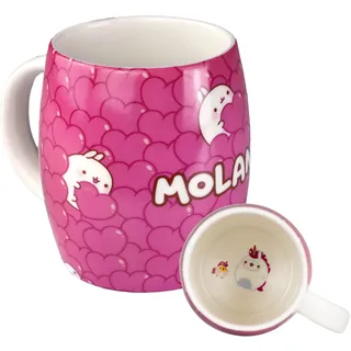 6vibes Molang große Tasse süß 400 ml aus Porzellan - Einhorn Kaffeepott & Tee - Motiv-Tasse mit Piupiu - Bechertasse groß als Geschenk by