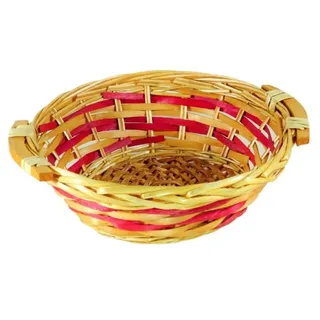 DUE ESSE (DUE) Runder Korb 29 x 10 cm Honig/Rot CNT217 $$