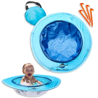 Smart-Planet Pop Up Baby Pool für Strand Blau 70x70cm, 20x50cm (Sitzfläche HxB) - to Go Planschbecken für Kinder - Strandpool reißfest - Wurf Pool inkl. Tragetasche