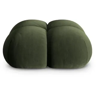 Cosmopolitan Design Pouf Loretto aus Samt grün , Grün , Textil , 90x40x90 cm , Wohnzimmer, Sessel, Hocker & Hockerbänke, Poufs