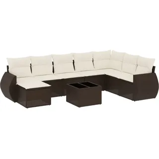 VidaXL 3221772, Cremefarben, Rattan, Gehärtetes Glas, 110 kg, Erwachsene & Kinder, 550 mm, 550 mm - Creme
