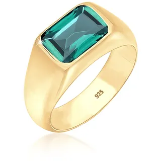 Elli PREMIUM Ring Siegelring mit Granat Edelstein Rot Trend aus 925 Sterling Silber