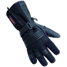 Motorx Motorrad Handschuhe Leder Winter, Schwarz, Größe M