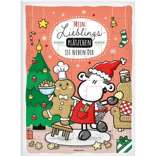 Sheepworld Adventskalender Motiv „Lieblingsplätzchen“ | 26 cm x 35 cm, Schoko-Adventskalender, 75 g | Adventskalender Schokolade, Adventskalender Liebe, Adventskalender lustig | 51131