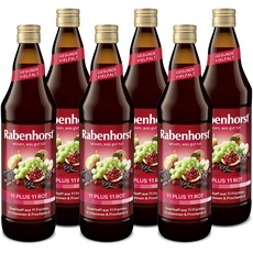 RABENHORST11 PLUS 11 ROT 6er Pack (6 x 700 ml) - Roter Mehrfruchtsaft aus 11 Früchten, 10 Vitaminen und Provitamin A