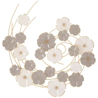 Wanddeko , Grau, Weiß, Goldfarben , Metall , 63.5x67.9x5 cm , Bilder & Rahmen, Wanddeko