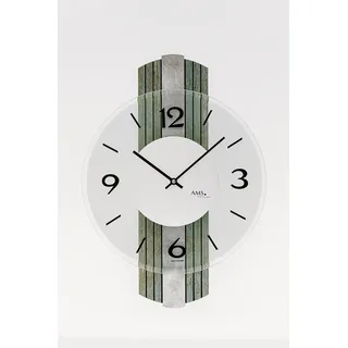 AMS 9677 Wanduhr Wanduhren modern Design - Silber