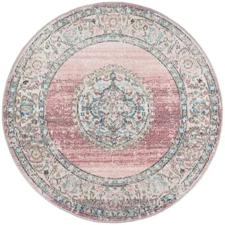Outdoorteppich , Altrosa, Graublau , Textil , orientalisch , rund , ISO 9001, Bsci, Oeko-Tex® Standard 100 , für Fußbodenheizung geeignet, in verschiedenen Größen erhältlich, pflegeleicht, leicht zusammenrollbar , Teppiche und Böden, Teppiche, Outdoorteppiche