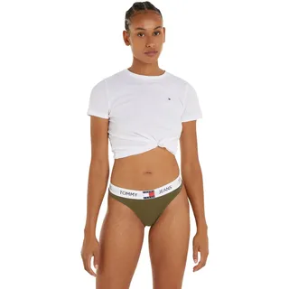 Tommy Jeans Damen String Tanga, Grün (Drab Olive Green), XL