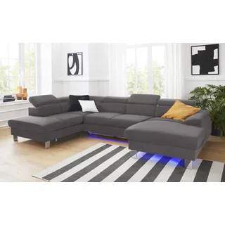 Cotta »Komaris U-Form, B: 320 cm« mit Kopfteilverstellung, optional Bettfunktion, Bettkasten & Licht,