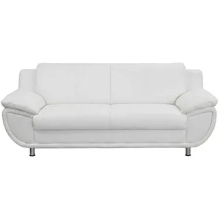 TRENDMANUFAKTUR Couch Kunstleder 3-Sitzer Weiß