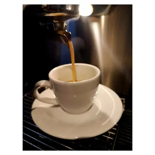 Espressotasse 80ml, Tasse mit Untertasse, italienisches Design, dickwandig, Porzellan, 2er Set, Pearl White, Weiß