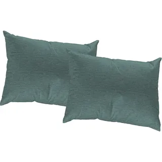 Dekokissen WIRTH "Torbole" Gr. 3, blau (petrol, meliert), B:50cm L:50cm, Baumwolle, Polyester, Dekokissen_Sitzkissen_Kissenhüllen, Dekokissen, Kissenhülle ohne Füllung, 2 Stück