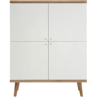 Home Affaire Highboard Merle 107 x 134 x 40 cm Eiche Riviera / Weiß matt