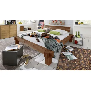 Massivholzbett Balkenbett Fichte 200 x 200 cm JONAS - Naturbelassen