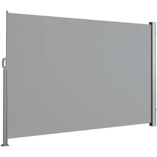 Floordirekt Alu-Seitenmarkise Sichtschutz & Sonnenschutz für Balkon, Terrasse & Garten, UV-beständig, witterungsbeständig, Hellgrau, 180x350 cm - Hellgrau