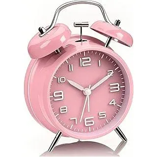 Kinderwecker für Schulanfänger, Analog Wecker Kinder Mädchen und Jungen Twin Bell Wecker ohne Ticken, Extra Laut für Schwerschläfer, Batteriebetrieben, lernwecker Kinder Einfach Einzustellen