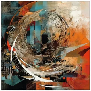 ARTland Wanddeko Glasbilder Wandbild Glas Bild einteilig 50x50 cm Quadratisch Abstrakte Deko Modern Fraktale Geometrie Farbe U4WT