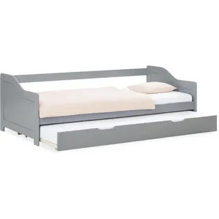 Homestyle4u Kinderbett Grau Holz, Kiefer, 90x200 cm Schlafzimmer, Betten