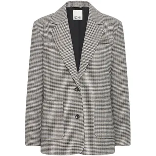 Ichi Wintermantel "Damen Jacke IHLUBANA", grau check