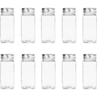 Krumble Gewürzdosen 10 Stück - Kräuterdosen mit Deckel - Gewürzdosen aus Glas - 120 ml