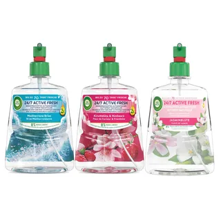 Air Wick Active Fresh – Wasserbasierter Automatischer Lufterfrischer – Raumduft Sommerbrise – 3 x 228 ml Nachfüller