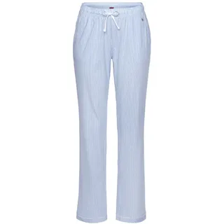 s.Oliver Pyjamahose S.OLIVER, Damen, Gr. 40/42, N-Gr, blau (himmelblau, gestreift), Single Jersey, Obermaterial: 50% Baumwolle, 50% Viskose, gestreift, bequem lang, Hosen Pyjamahose, mit seitlichen Eingrifftaschen, Topseller