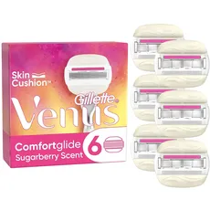 Gillette Venus Comfortglide Festival Rasierklingen für Rasierer Damen, 6 Ersatzklingen für Damenrasierer mit 5-fach Klinge, die für eine gründliche Rasur und vollkommen glatte Haut sorgen