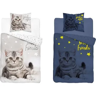 Im Dunkeln leuchtende Bettwäsche KATZE 140x200