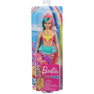 Mattel GJK11 - Barbie - Dreamtopia - Puppe, mit bunten Haaren, türkis / rosa, Meerjungfrau