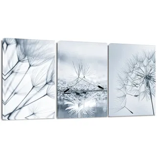 Sungeek 3 Teilig Leinwandbilder mit Holzrahme, Leinwanddruck Bilder 30 x 40 cm, Moderne Wandbilder Kunstdruck Wand Dekoration für Wohnzimmer Schlafzimmer Home Esszimmer Büro (Pusteblumen)
