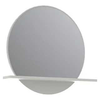 Flur Spiegel 88 cm rund in Grau mit Ablage, inkl. LED Beleuchtung - BREDA-36