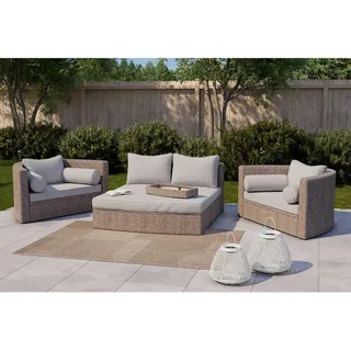 Ambia Garden Loungegarnitur , Braun, Grau , Metall, Kunststoff, Textil , Füllung: Polyester,Polyester,Polyester , rostfrei , Gartenmöbel, Loungemöbel, Loungegarnituren