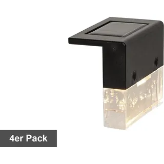 Solar Zaunbeleuchtung Bubbly Fence LED 4er-Set schwarz-transparent - Schwarz