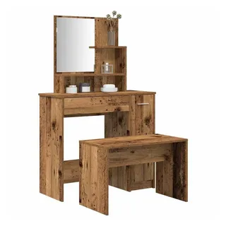 vidaXL Schminktisch-Set Altholz-Optik Holzwerkstoff - Braun