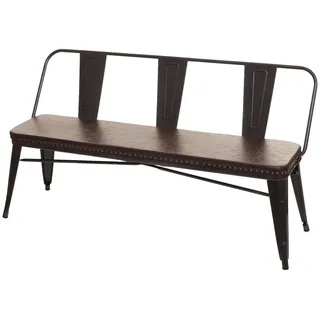MCW Sitzbank MCW-H10, Garderobenbank Esszimmerbank, Kunstleder Chesterfield Industrial Gastronomie ~ schwarz-braun