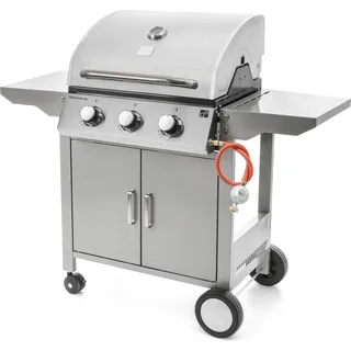 G21 Oklahoma BBQ Premium Line 3-Flammen-Gasgrill + Druckminderventil - Grau