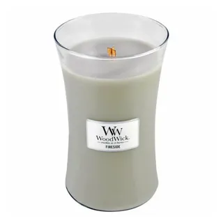 Woodwick Fireside Duftkerze 610 g grau