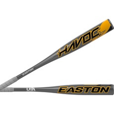 Easton - MLB - Baseball - Havoc - Youth - Baseball Bat - USA Logo - 2 1⁄4 inch Barrel - Gray/Orange (30"/20 Ounce (-10))