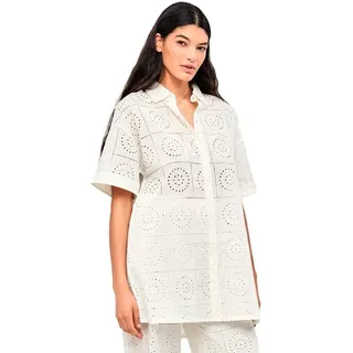 Gisela Cotton Nachthemd Mit Kurzen Ärmeln - Ecru - L-XL