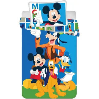 JFabrics Baby-Bettwäsche-Set mit Bettbezug und Kissenbezug, für Jungen und Kinder, mit Donald Duck und Pluto