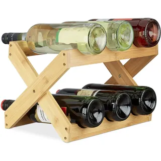 Relaxdays Weinregal 22 x 36 x 20 cm Natur