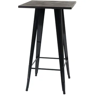 Mendler Stehtisch HWC-A73 inkl. Holz-Tischplatte, Bistrotisch Bartisch, Metall Industriedesign 107x60x60cm - schwarz