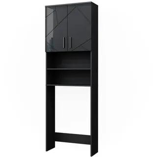 Vicco Irma Waschmaschinenschrank 64 x 190,5 cm Anthrazit Hochglanz Holzwerkstoff