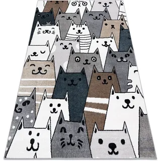 RugsX Teppich Fun Gatti Kinderteppich für Babyzimmer, Spielteppiche, Kinderzimmer, Moderne, Katzen, Tiere farbig Multi 180x270 cm