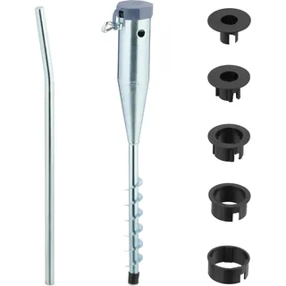 relaxdays Bodenhülse aus Stahl - Silber